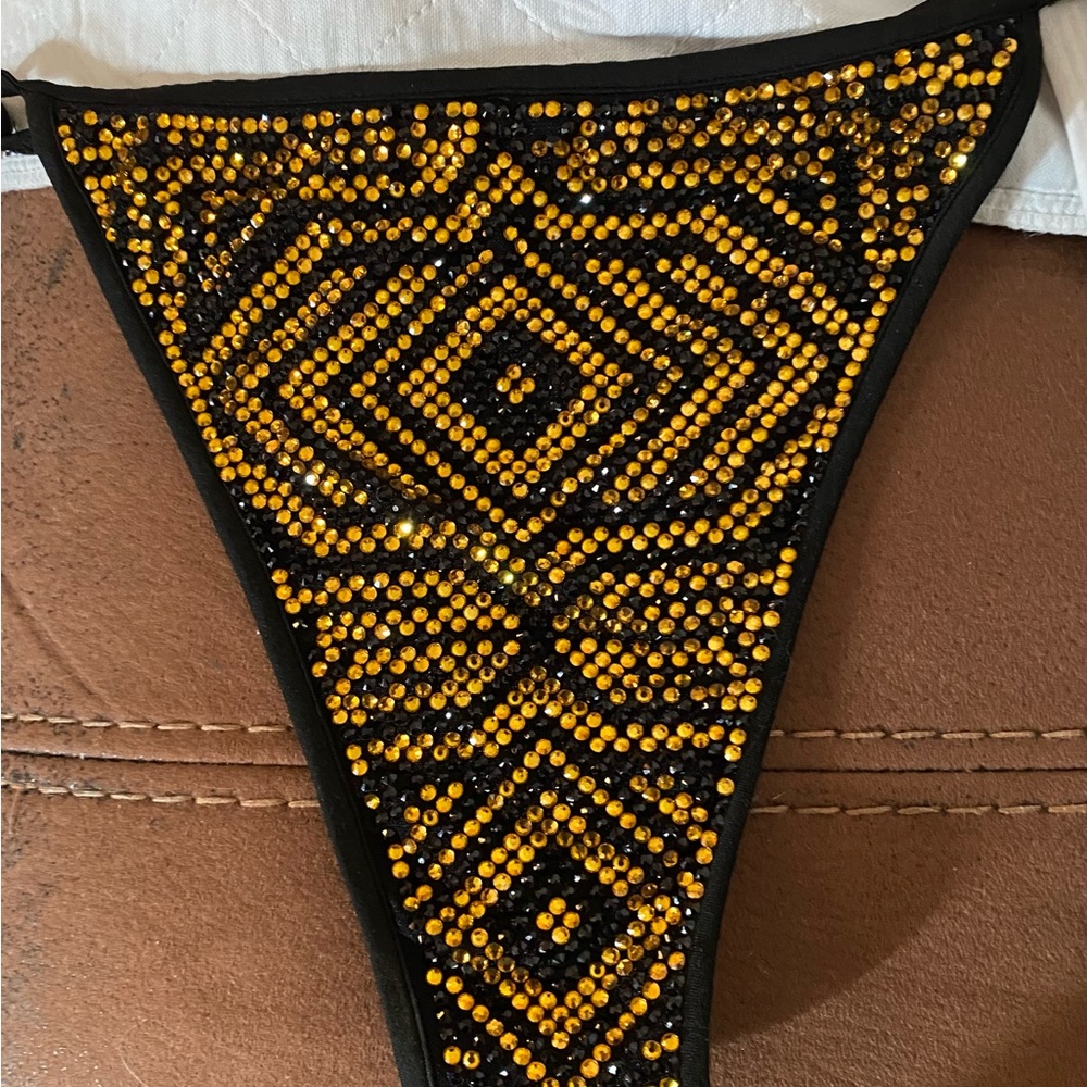 Rhinestone Bikini Bottom With Strings - image 1